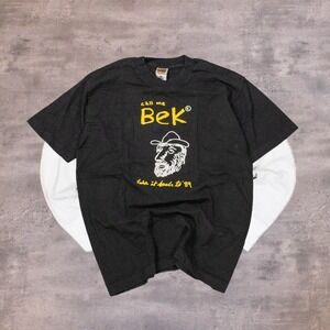 90's Fruit Of The Loom Call Me Bek Take it Back to 89 Band Rock Black Tee